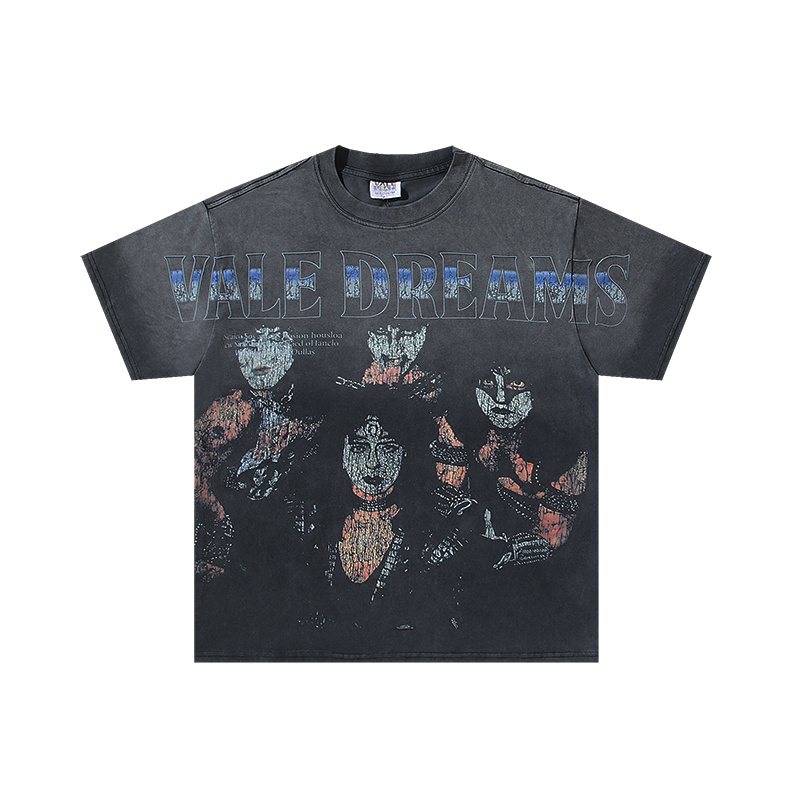 VALE USA Washed Black Graphic T-Shirt — hero