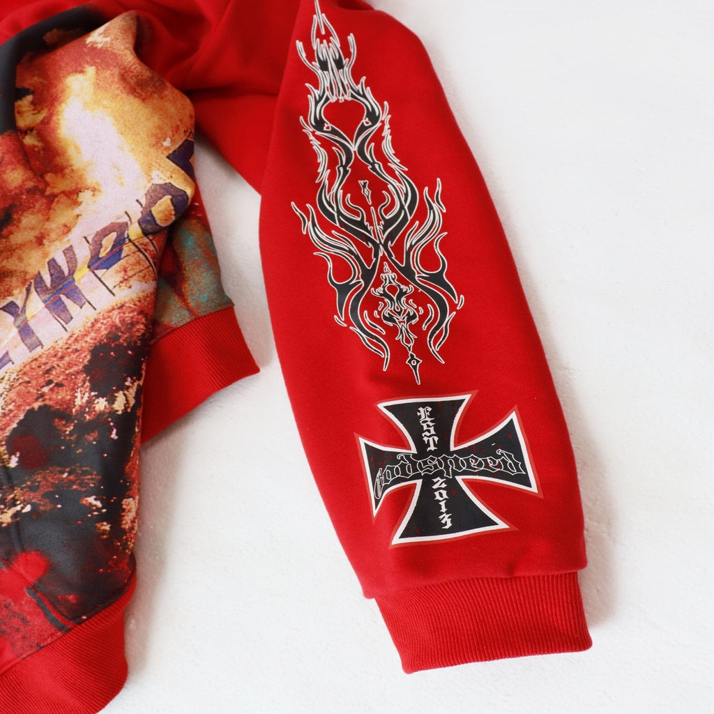 Godspeed Hollywood Hills Fire Graphic Hoodie — detail