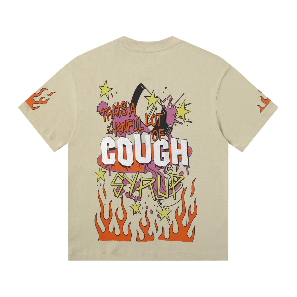 THAT'S A AWFUL LOT OF COUGH SYRUP Flame Graphic Short-Sleeve T-Shirt — back