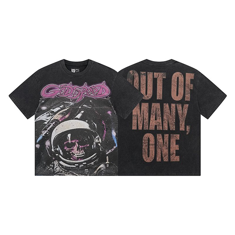 Godspeed Astronaut Skull Graphic T-Shirt — hero