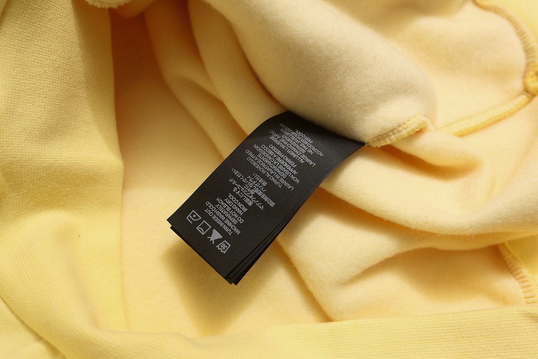 FOG Educate the Young Pale Yellow Hoodie — hang_tag