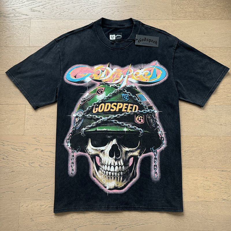 Godspeed Out of Many One Skull Graphic T-Shirt — front