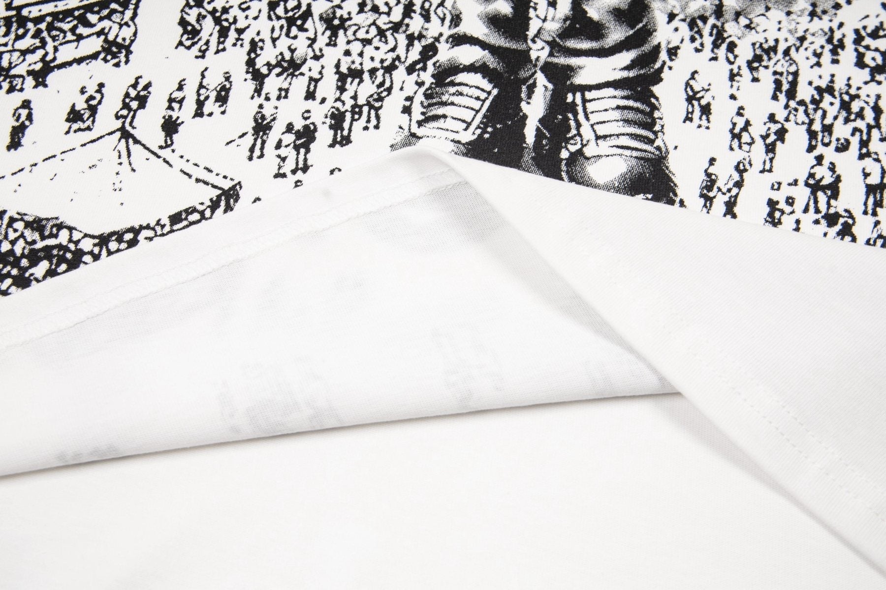 ASAALL White Black Front Graphic T-Shirt — detail
