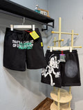 THAT'S A AWFUL LOT OF COUGH SYRUP Cartoon Back Graphic Shorts — front