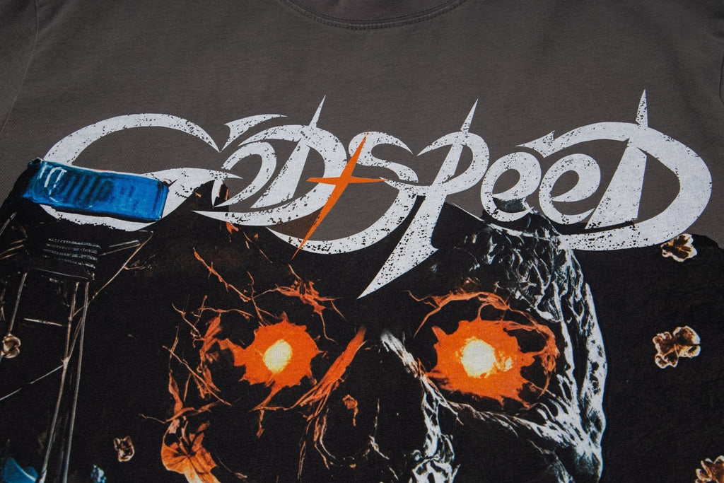 Godspeed Skull & Car Graphic Short-Sleeve T-Shirt — detail