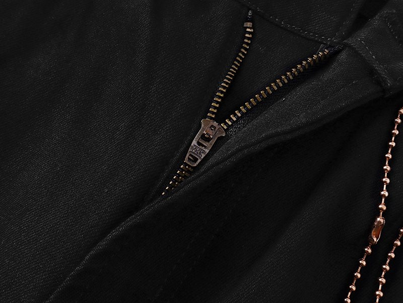 VALABASAS Black Triangle Motif Jeans — detail