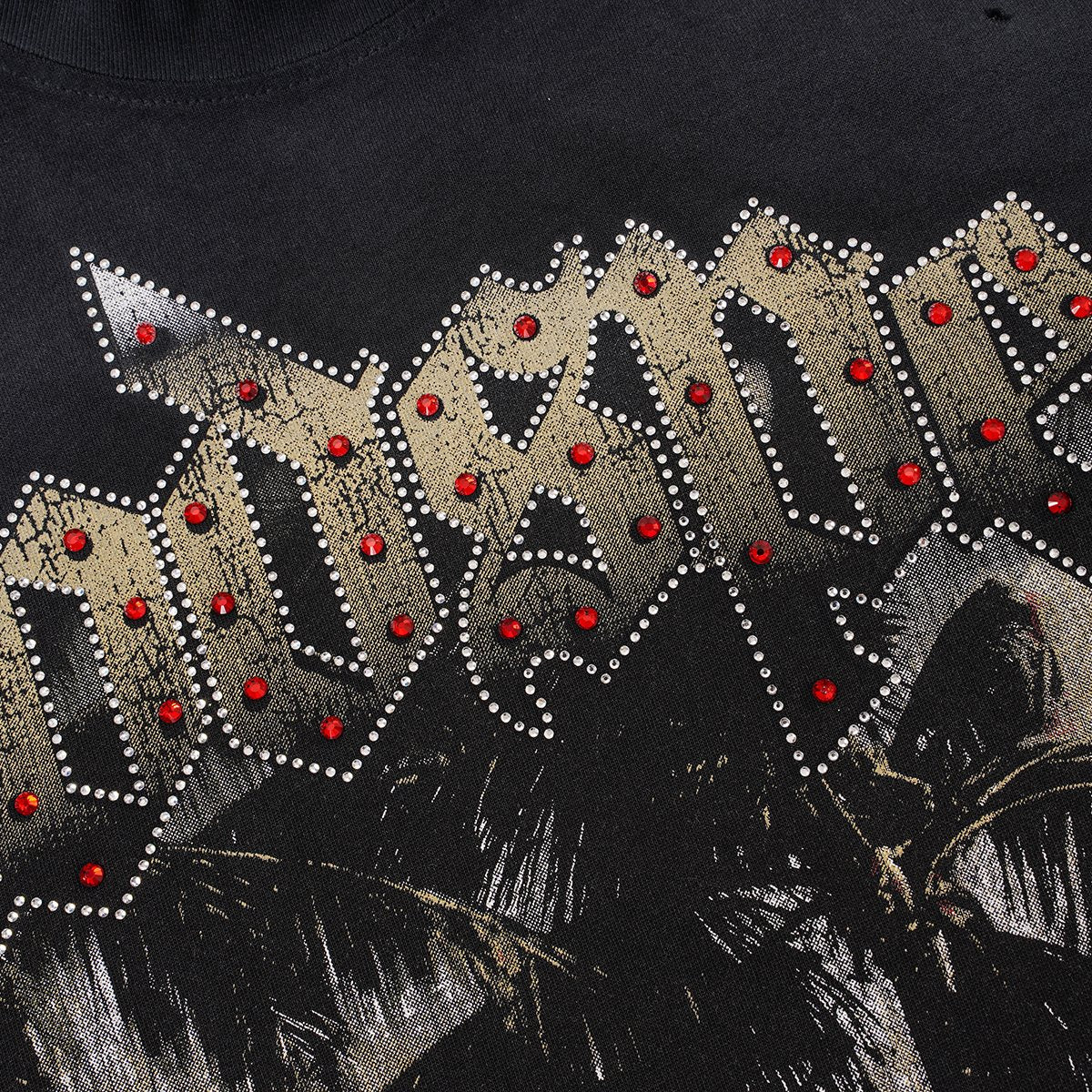 Godspeed Rhinestone Car Graphic T-Shirt — detail
