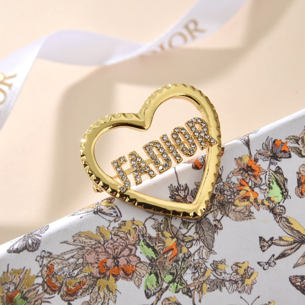 18K Dior J'adore Crystals Brooch